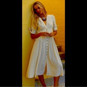 Free People Love of My Life Midi Dress in Yellow